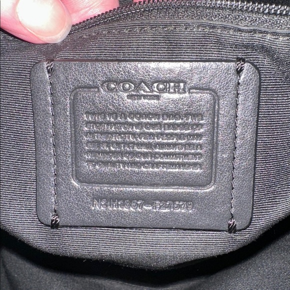 Coach Black and Gray Signature Handbag - Picture 8 of 9